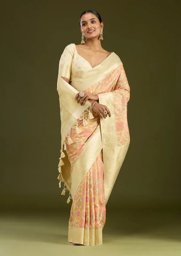 Cream_Zariwork_Gold_Art_Silk_Silk_Saree
