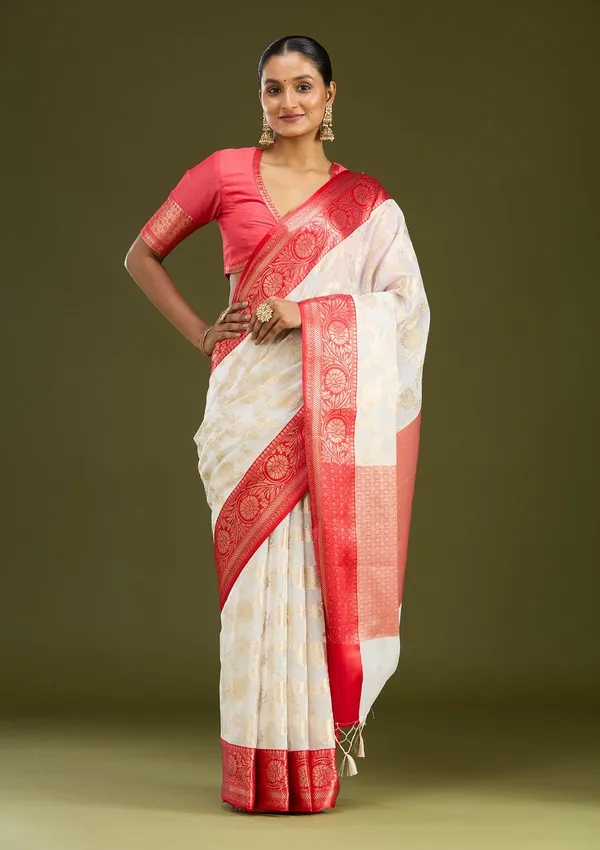 Cream_Zariwork_Tissue_Silk_Saree