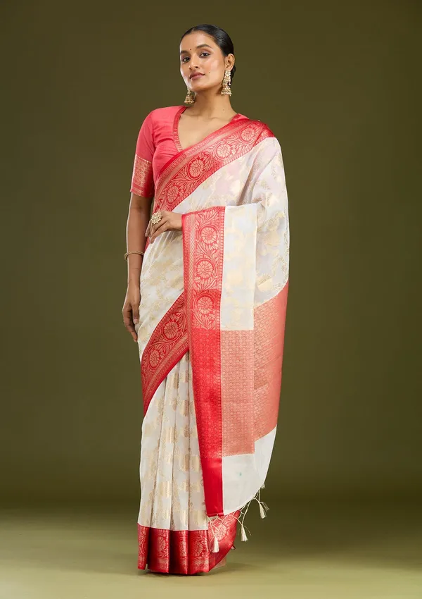 Cream_Zariwork_Tissue_Silk_Saree