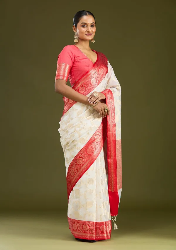 Cream_Zariwork_Tissue_Silk_Saree