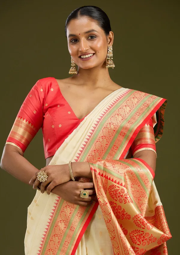 Off_White_Zariwork_Gold_Silk_Silk_Saree