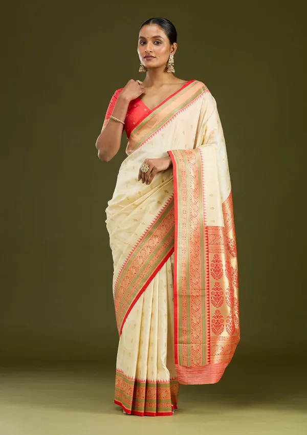 Off_White_Zariwork_Gold_Silk_Silk_Saree