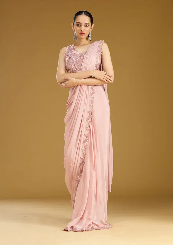 Onion_Pink_Sequins_Satin_Saree