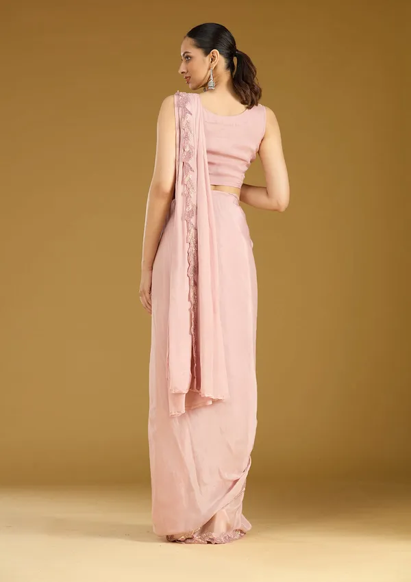 Onion_Pink_Sequins_Satin_Saree