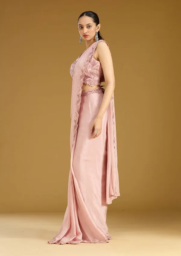 Onion_Pink_Sequins_Satin_Saree