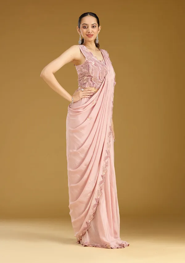 Onion_Pink_Sequins_Satin_Saree