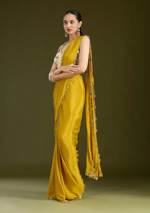 Yellow_Sequins_Satin_Saree
