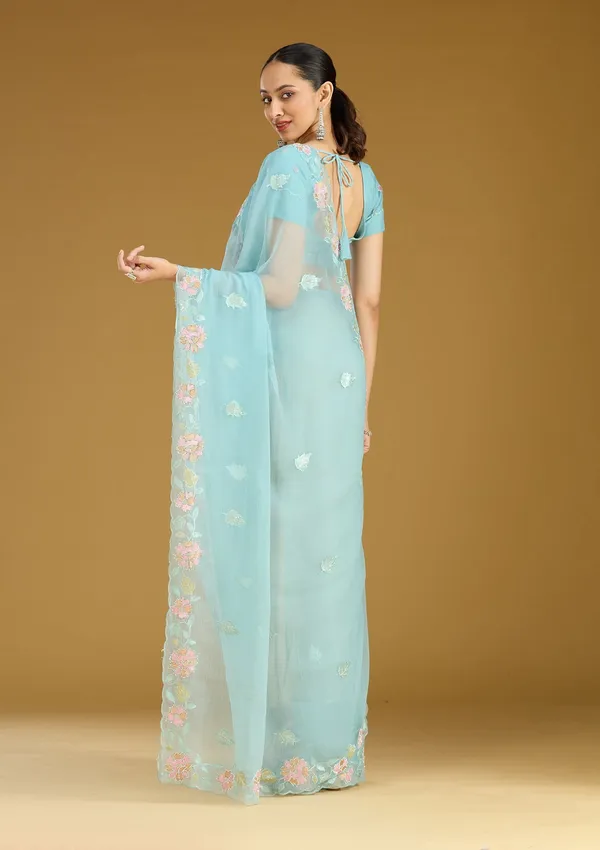 Sky_Blue_Threadwork_Chiffon_Saree