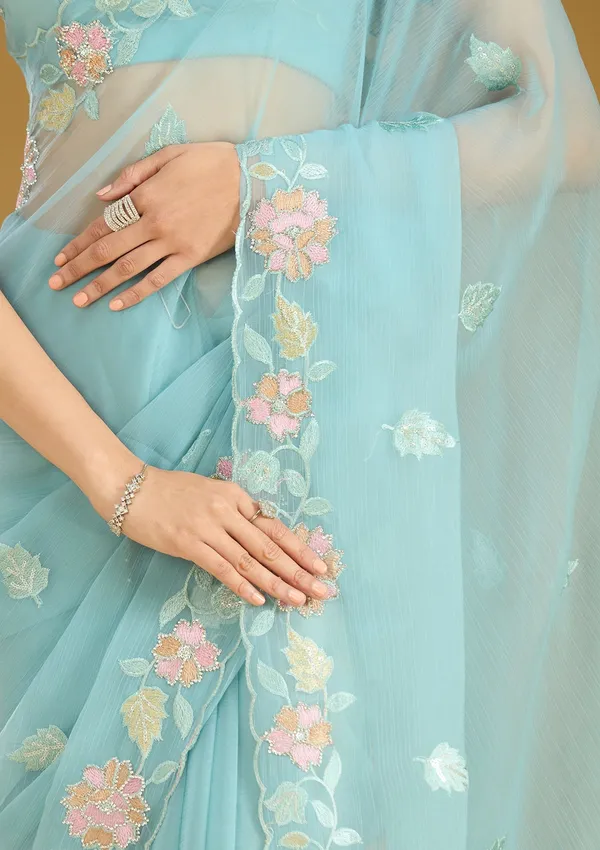 Sky_Blue_Threadwork_Chiffon_Saree