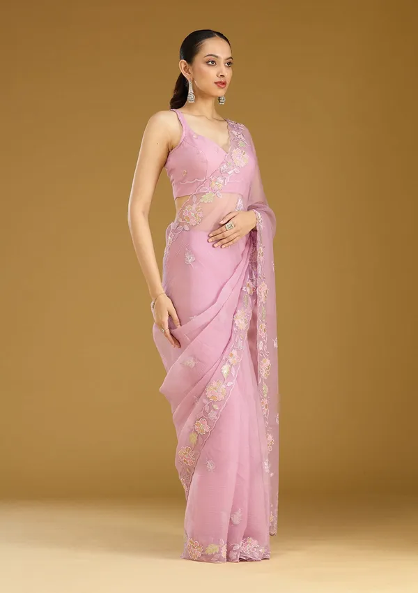 Lavender_Threadwork_Chiffon_Saree