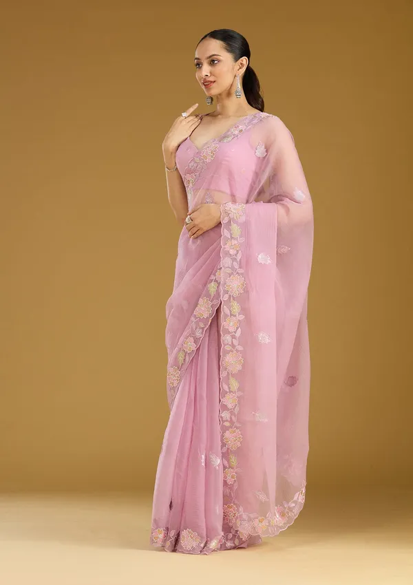Lavender_Threadwork_Chiffon_Saree