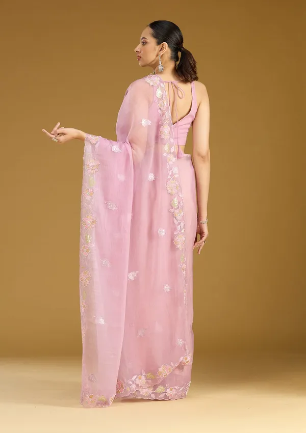 Lavender_Threadwork_Chiffon_Saree