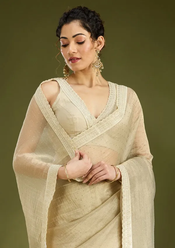 Beige_Zariwork_Gold_Tissue_Saree