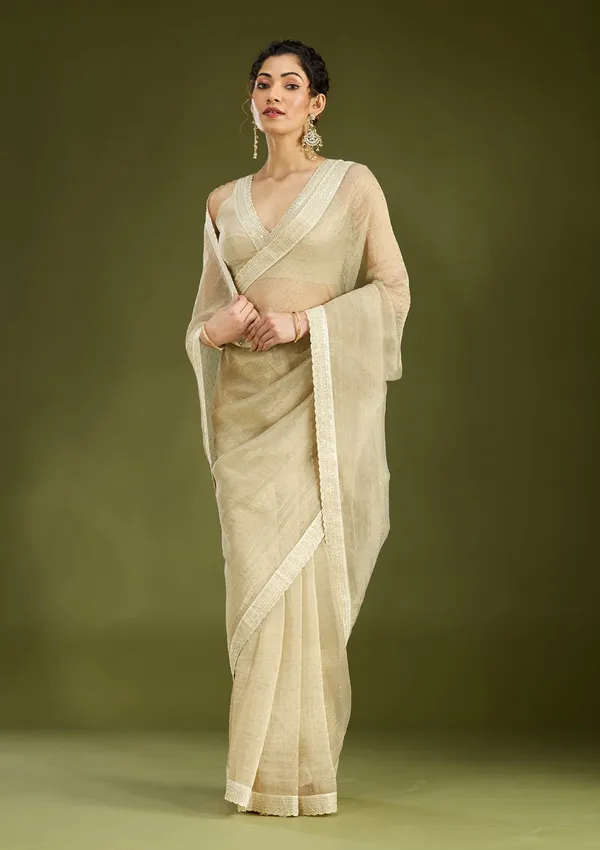 Beige_Zariwork_Gold_Tissue_Saree