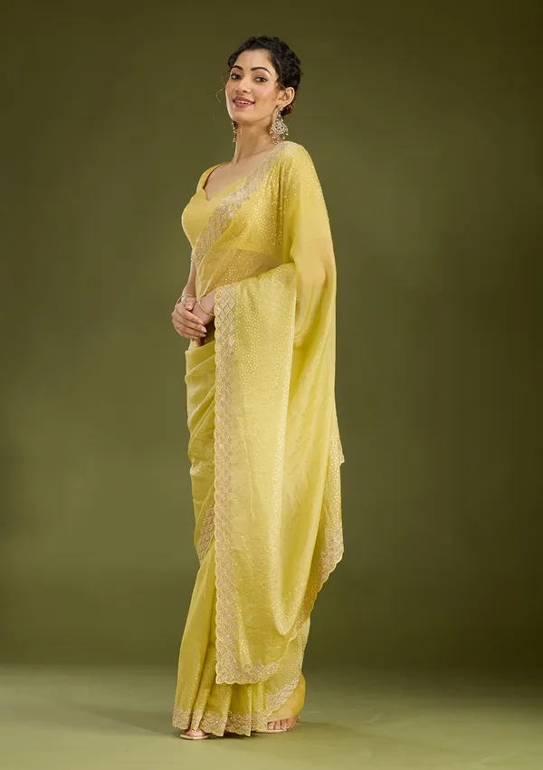 Lime_Green_Sequins_Tissue_Saree