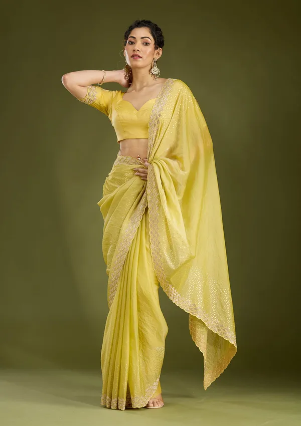 Lime_Green_Sequins_Tissue_Saree