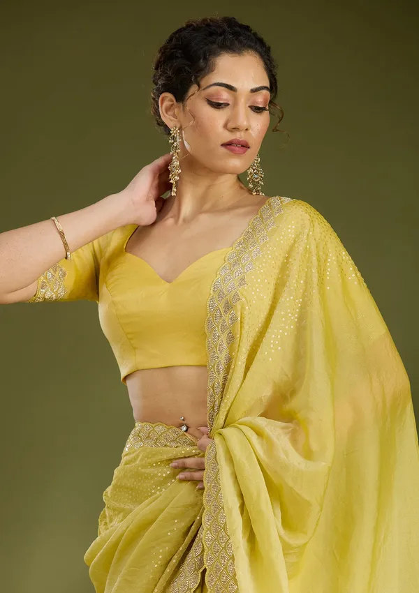 Lime_Green_Sequins_Tissue_Saree