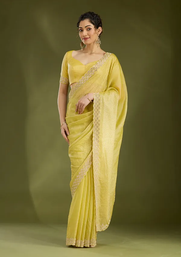 Lime_Green_Sequins_Tissue_Saree