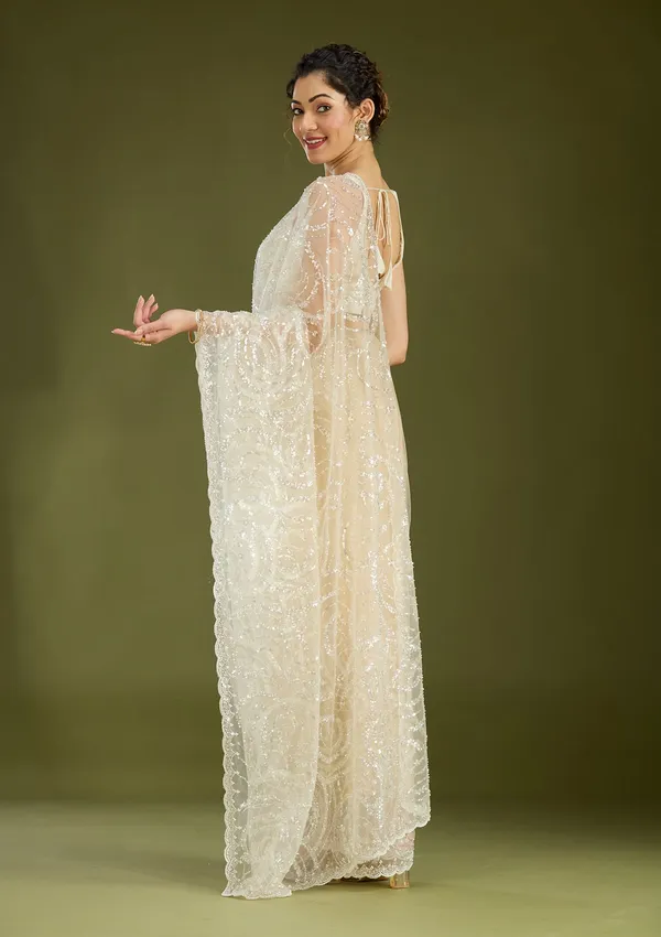 Off_White_Sequins_Net_Saree