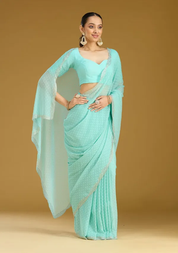 Sea_Green_Stonework_Silver_Chiffon_Saree
