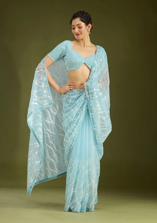 Sky_Blue_Pearlwork_Organza_Saree