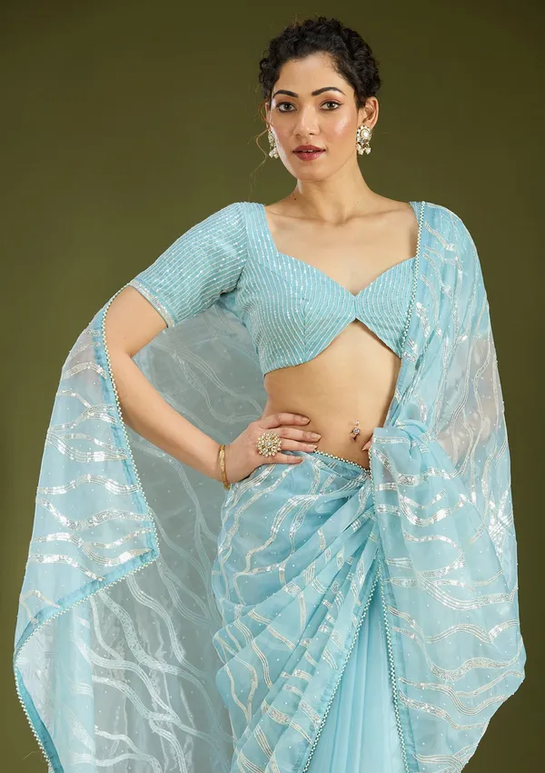 Sky_Blue_Pearlwork_Organza_Saree