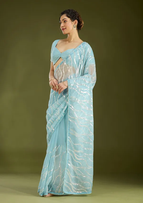Sky_Blue_Pearlwork_Organza_Saree