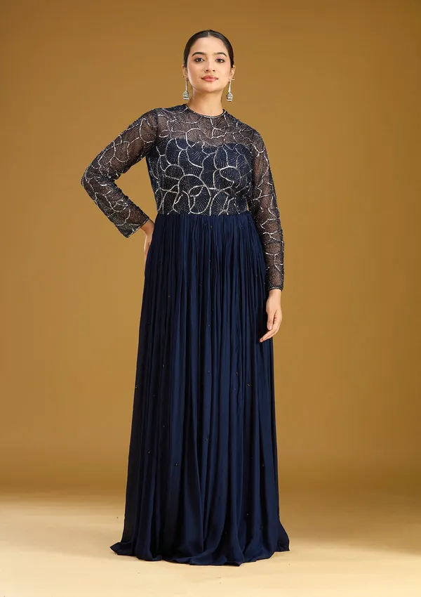 Navy_Blue_Sequins_Satin_Readymade_Salwar_Suit