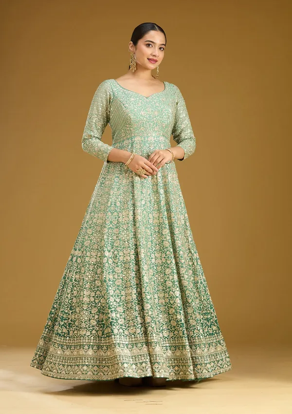 Sea_Green_Zariwork_Gold_Crepe_Readymade_Salwar_Suit