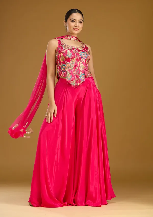 Rani_Pink_Zariwork_Gold_Chinon_Readymade_Salwar_Suit