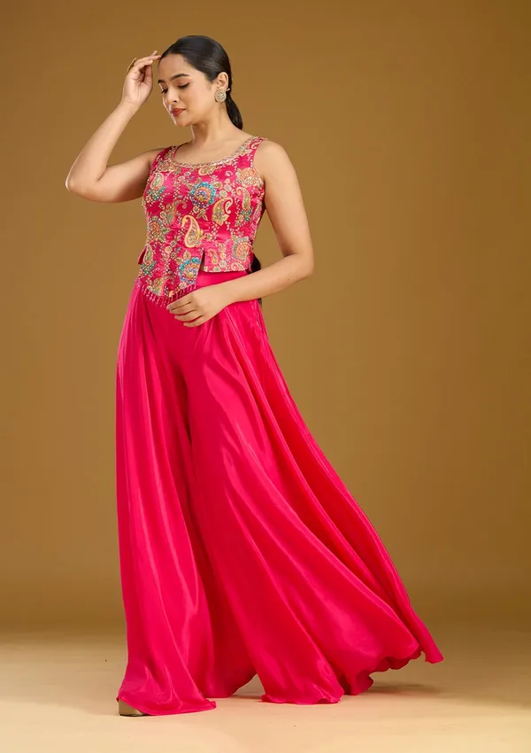 Rani_Pink_Zariwork_Gold_Chinon_Readymade_Salwar_Suit