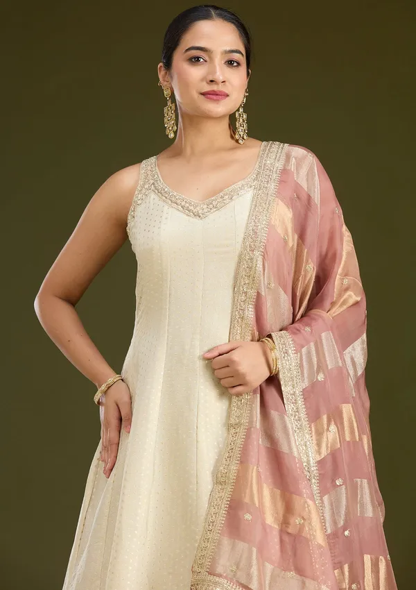 Beige_Zariwork_Gold_Crepe_Readymade_Salwar_Suit