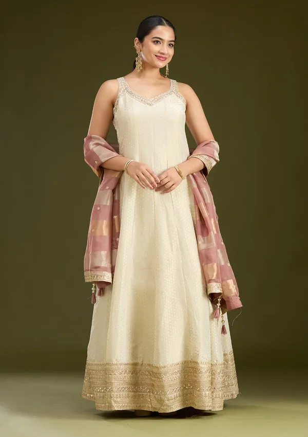 Beige_Zariwork_Gold_Crepe_Readymade_Salwar_Suit