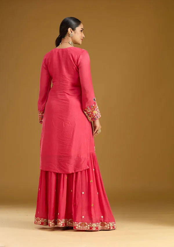 Pink_Threadwork_Soft_Raw_Silk_Readymade_Salwar_Suit