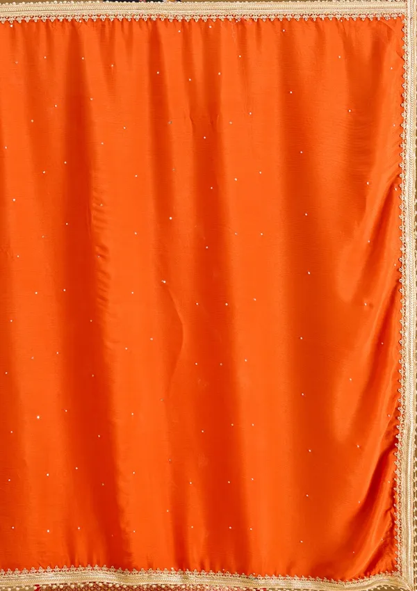 Rust_Threadwork_Satin_Readymade_Salwar_Suit