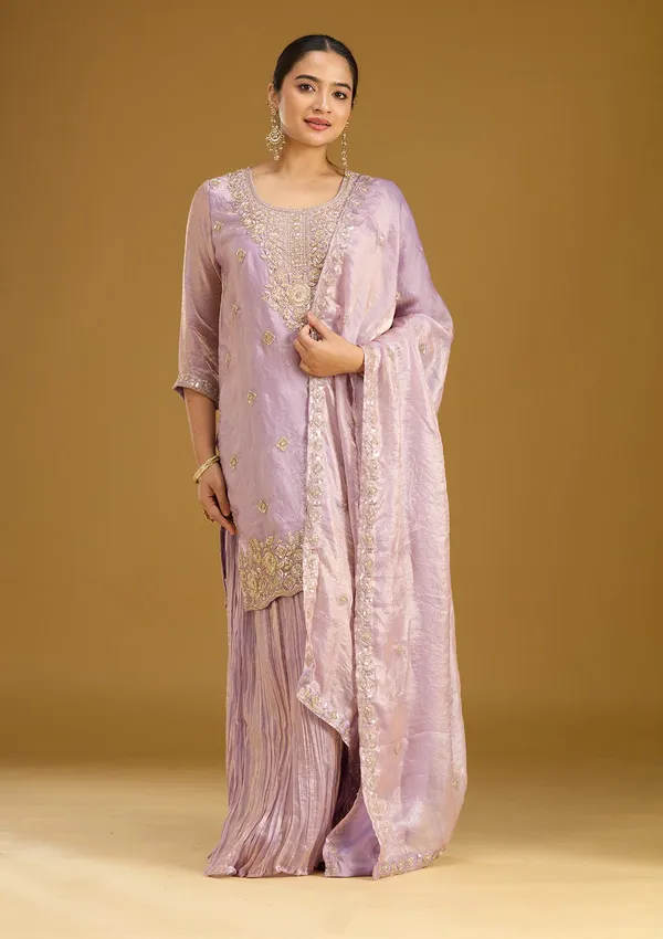 Lavender_Threadwork_Tissue_Readymade_Salwar_Suit