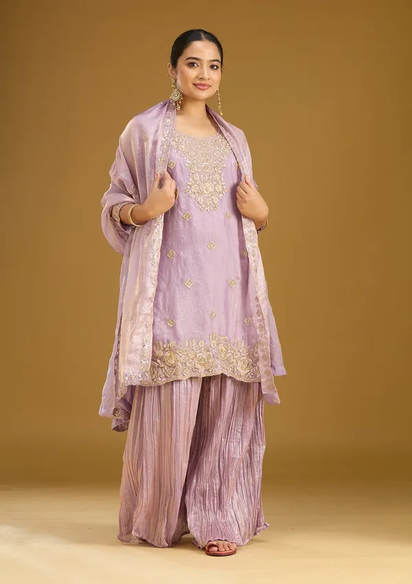 Lavender_Threadwork_Tissue_Readymade_Salwar_Suit