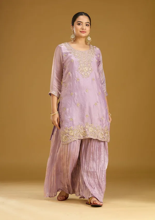 Lavender_Threadwork_Tissue_Readymade_Salwar_Suit