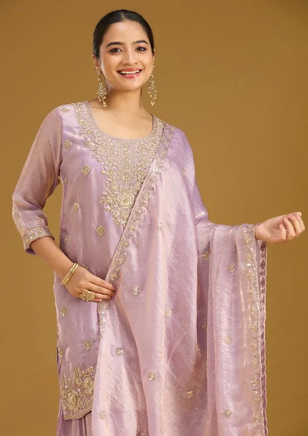 Lavender_Threadwork_Tissue_Readymade_Salwar_Suit