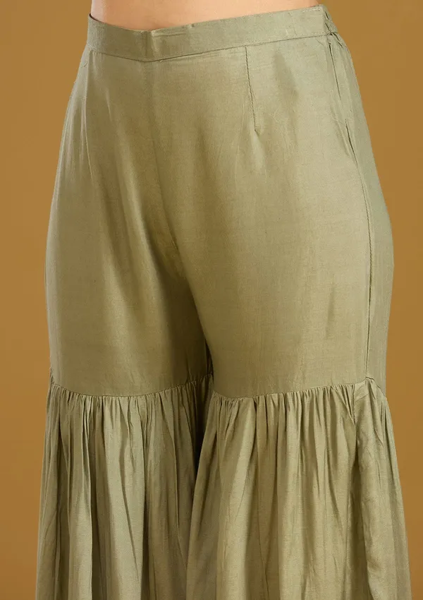 Sea_Green_Zariwork_Gold_Soft_Raw_Silk_Readymade_Salwar_Suit