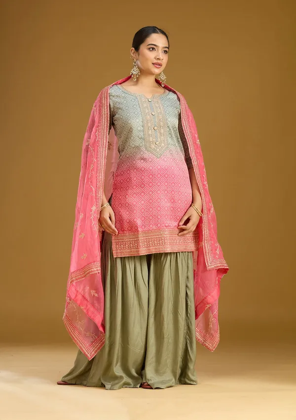 Sea_Green_Zariwork_Gold_Soft_Raw_Silk_Readymade_Salwar_Suit