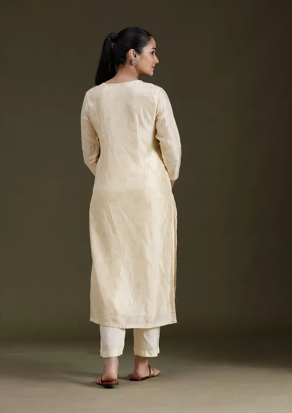 Cream_Zariwork_Gold_Brocade_Readymade_Salwar_Suit