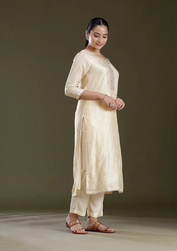 Cream_Zariwork_Gold_Brocade_Readymade_Salwar_Suit