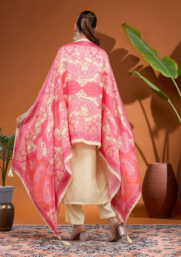 Cream_Zariwork_Gold_Brocade_Readymade_Salwar_Suit