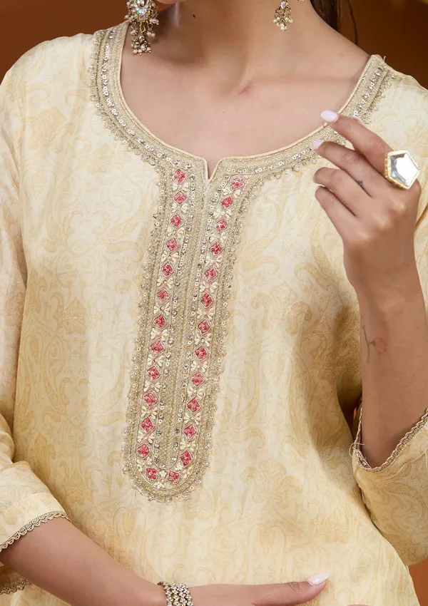 Cream_Zariwork_Gold_Brocade_Readymade_Salwar_Suit