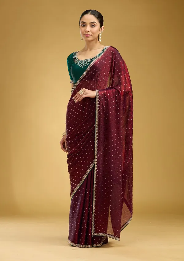 Maroon_Stonework_Gold_Tissue_Saree