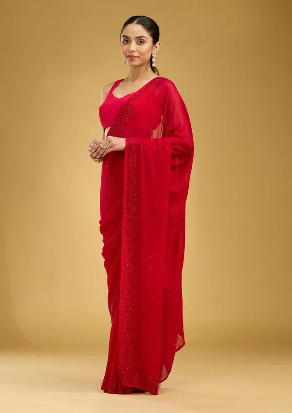 Red_Swarovski_Georgette_Saree
