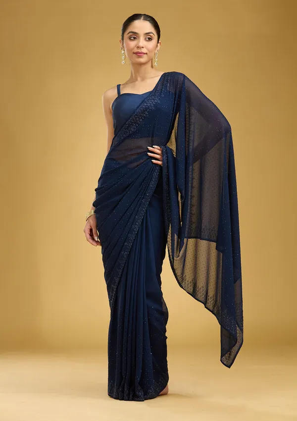 Navy_Blue_Swarovski_Georgette_Saree