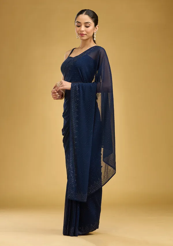 Navy_Blue_Swarovski_Georgette_Saree