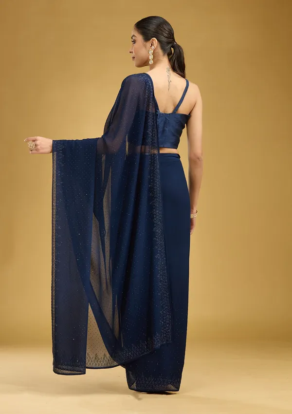 Navy_Blue_Swarovski_Georgette_Saree